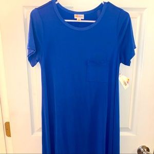 NWT Lularoe Carly High-Low Dress Blue XS